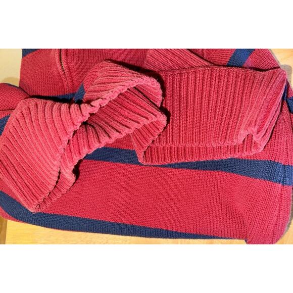 American Eagle Outfitter Men's L/XL Long Sleeve 1/4 Zip Pullover Sweater Stripes - Picture 9 of 10